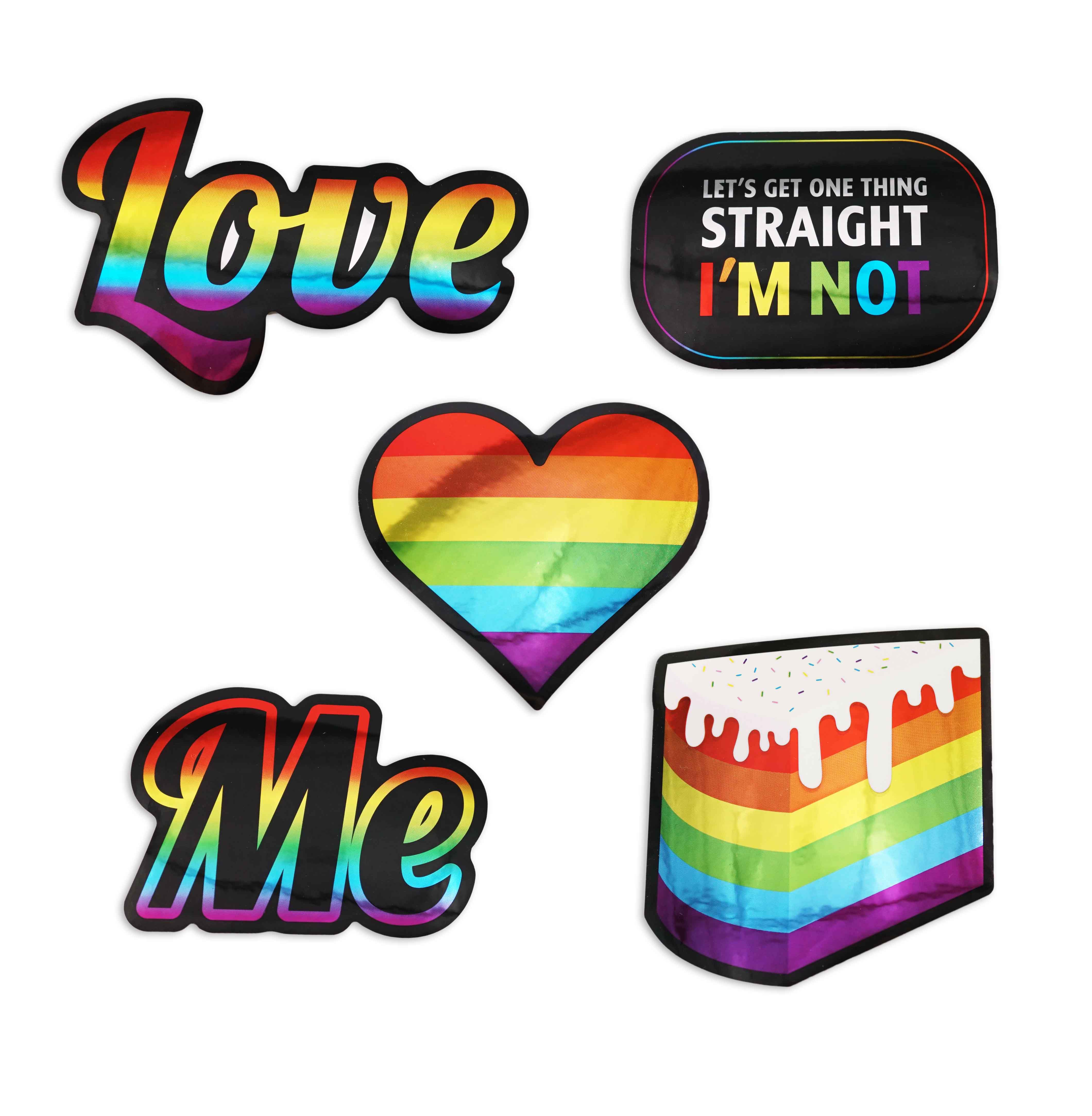 pack of gay pride stickers