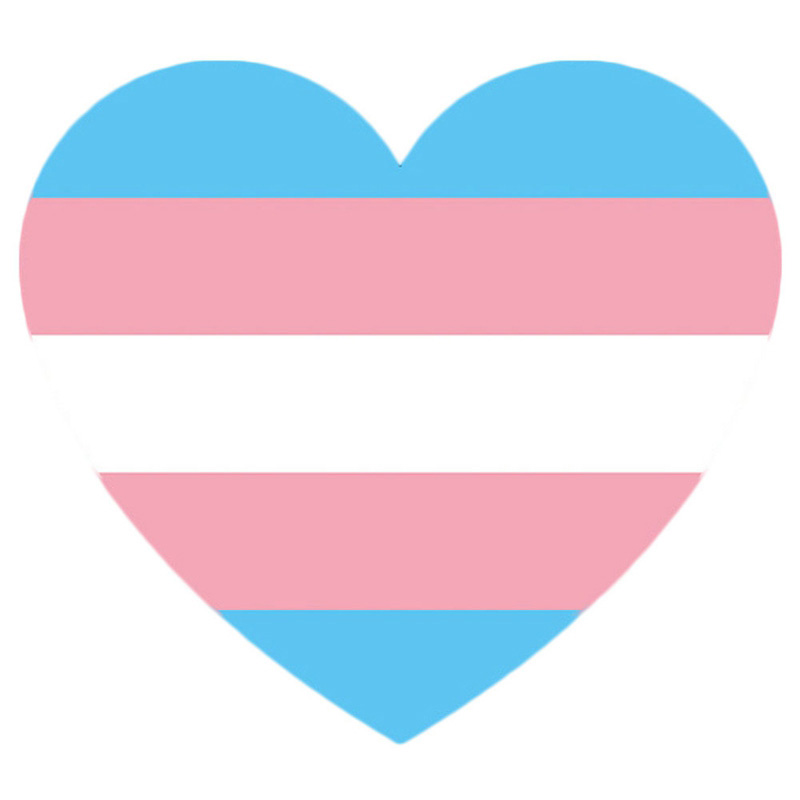 Prideoutlet Stickers Prideoutlet Reflective Transgender Pride 4 Inch Heart Bumper Sticker