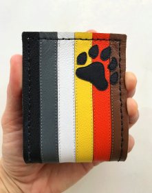 Handmade Bear Pride Leather Bi-fold Wallet