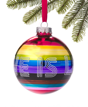 Holiday Lane Love Is Love Rainbow Ball Ornament