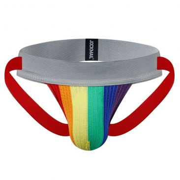 PrideOutlet > Rainbow > JOCKMAIL Rainbow Pride Athletic Jockstrap (Grey  Band)