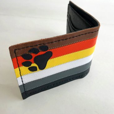 Handmade Bear Pride Leather Bi-fold Wallet