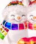 Holiday Lane Love is Love Rainbow Snowman Couple Ornament